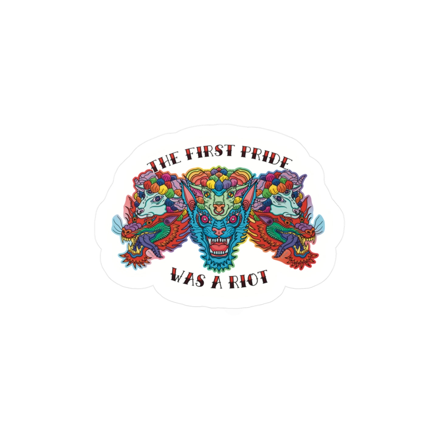 Trad Art Style The First Pride Was a Riot Kiss-Cut Vinyl Decals