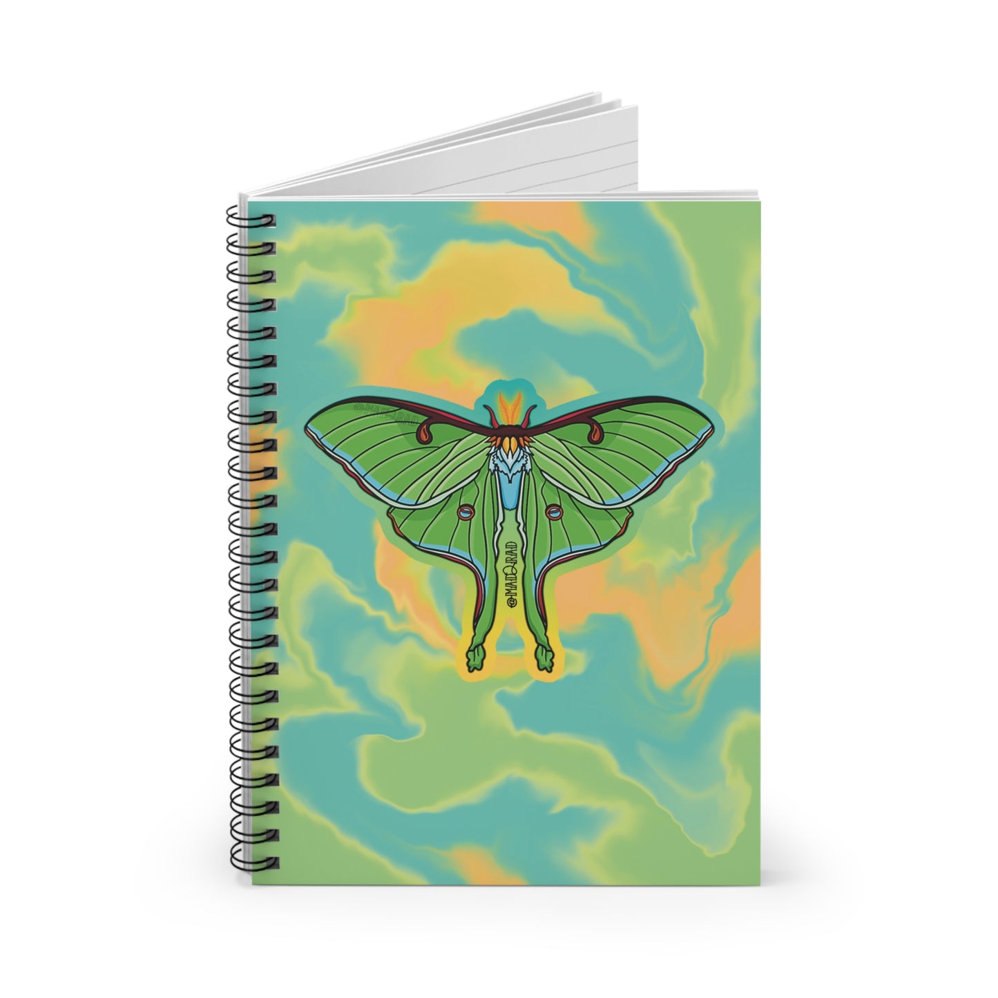 Trad Art Style Luna Moth Spiral Notebook - Ruled Line