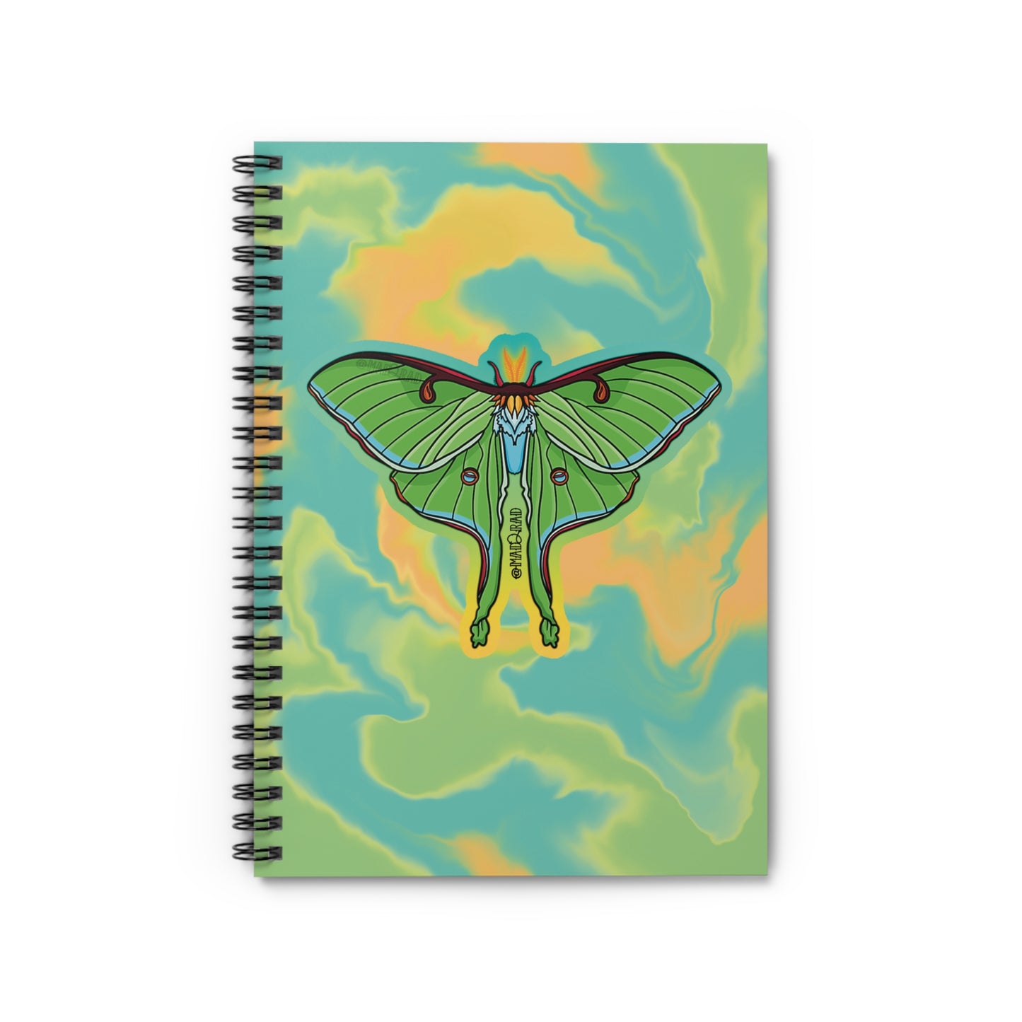 Trad Art Style Luna Moth Spiral Notebook - Ruled Line