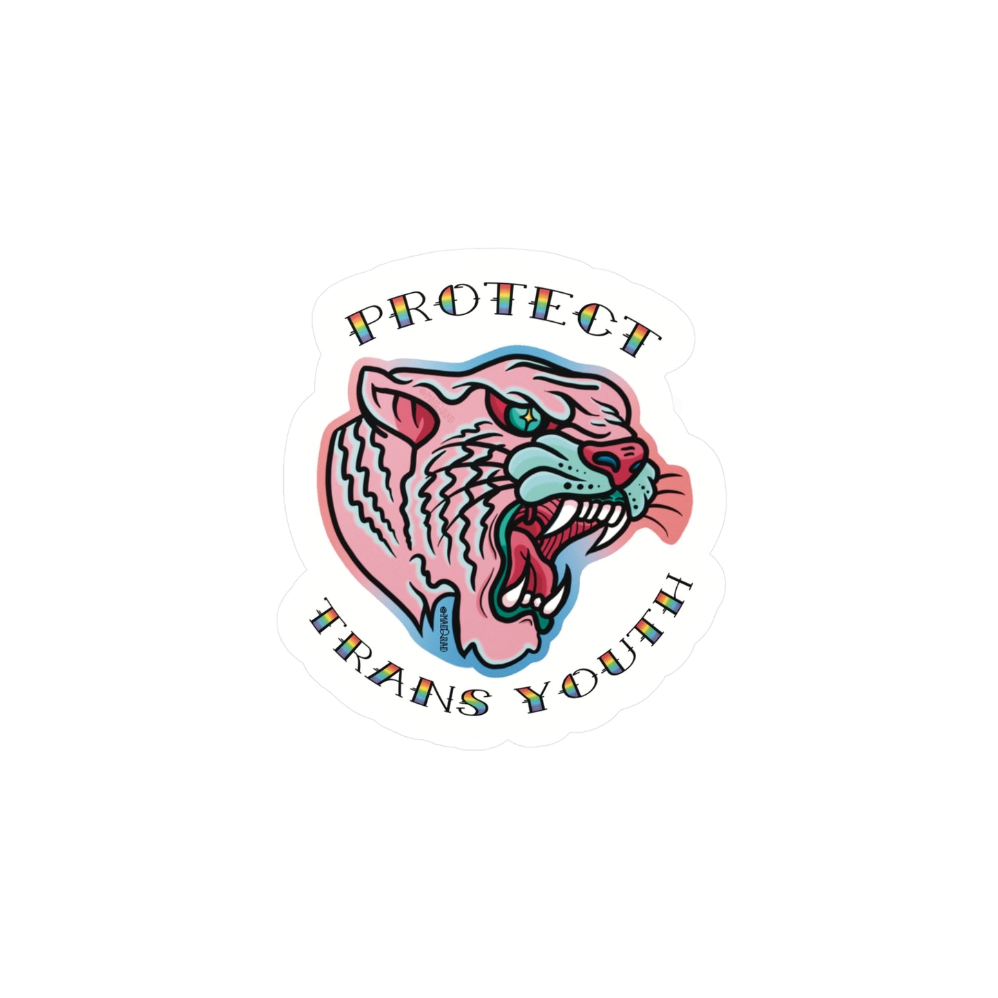 Protect Trans Youth Trad Style Tiger Kiss-Cut Vinyl Decals