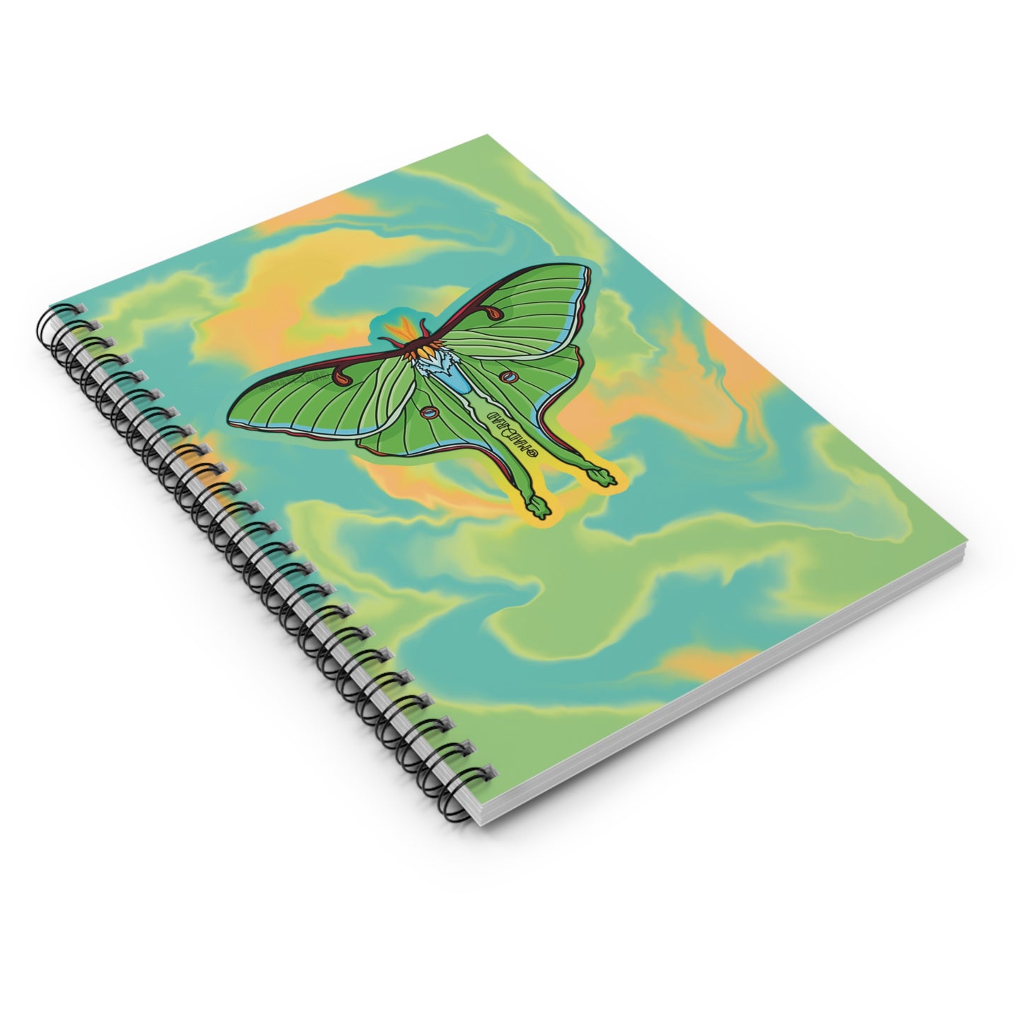 Trad Art Style Luna Moth Spiral Notebook - Ruled Line