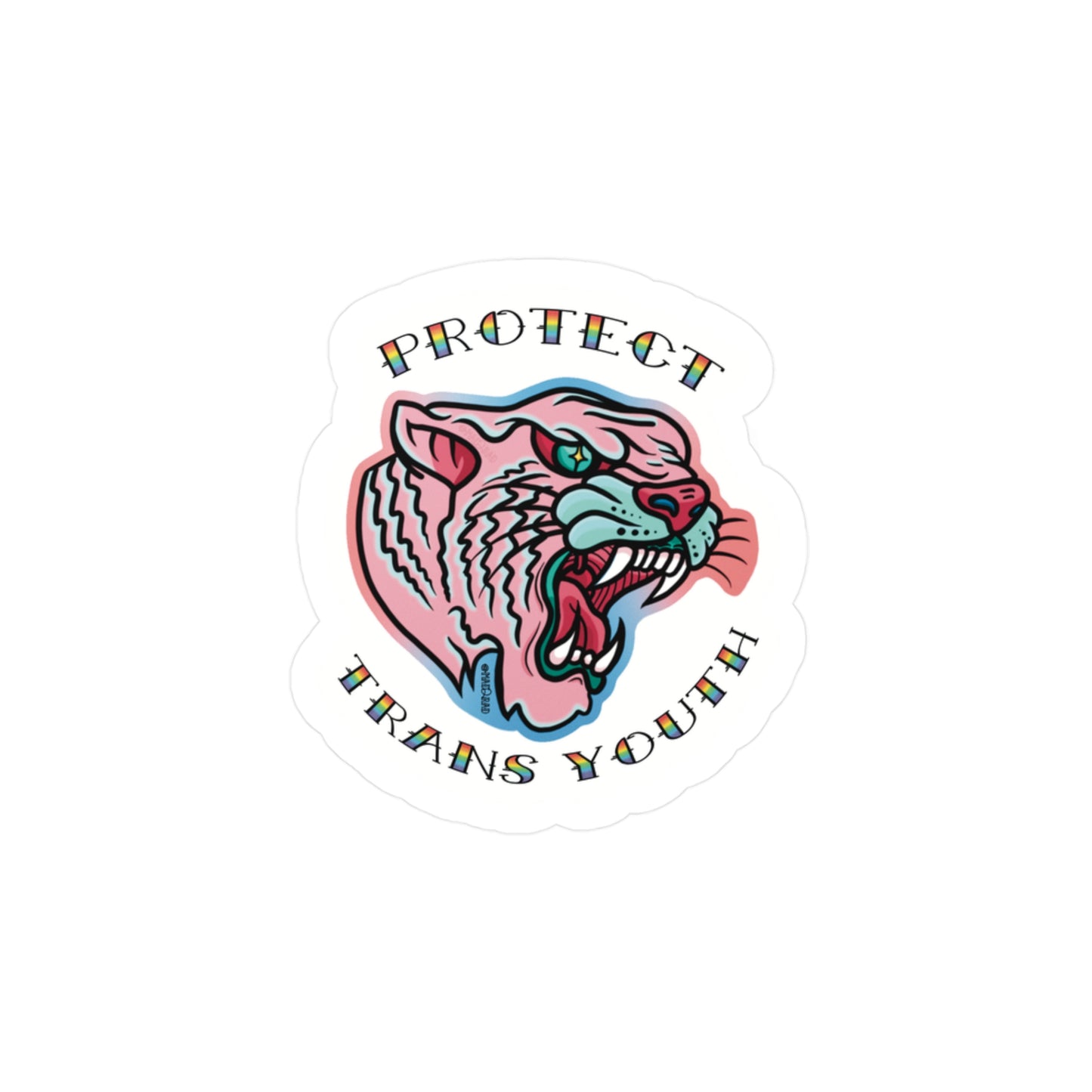 Protect Trans Youth Trad Style Tiger Kiss-Cut Vinyl Decals